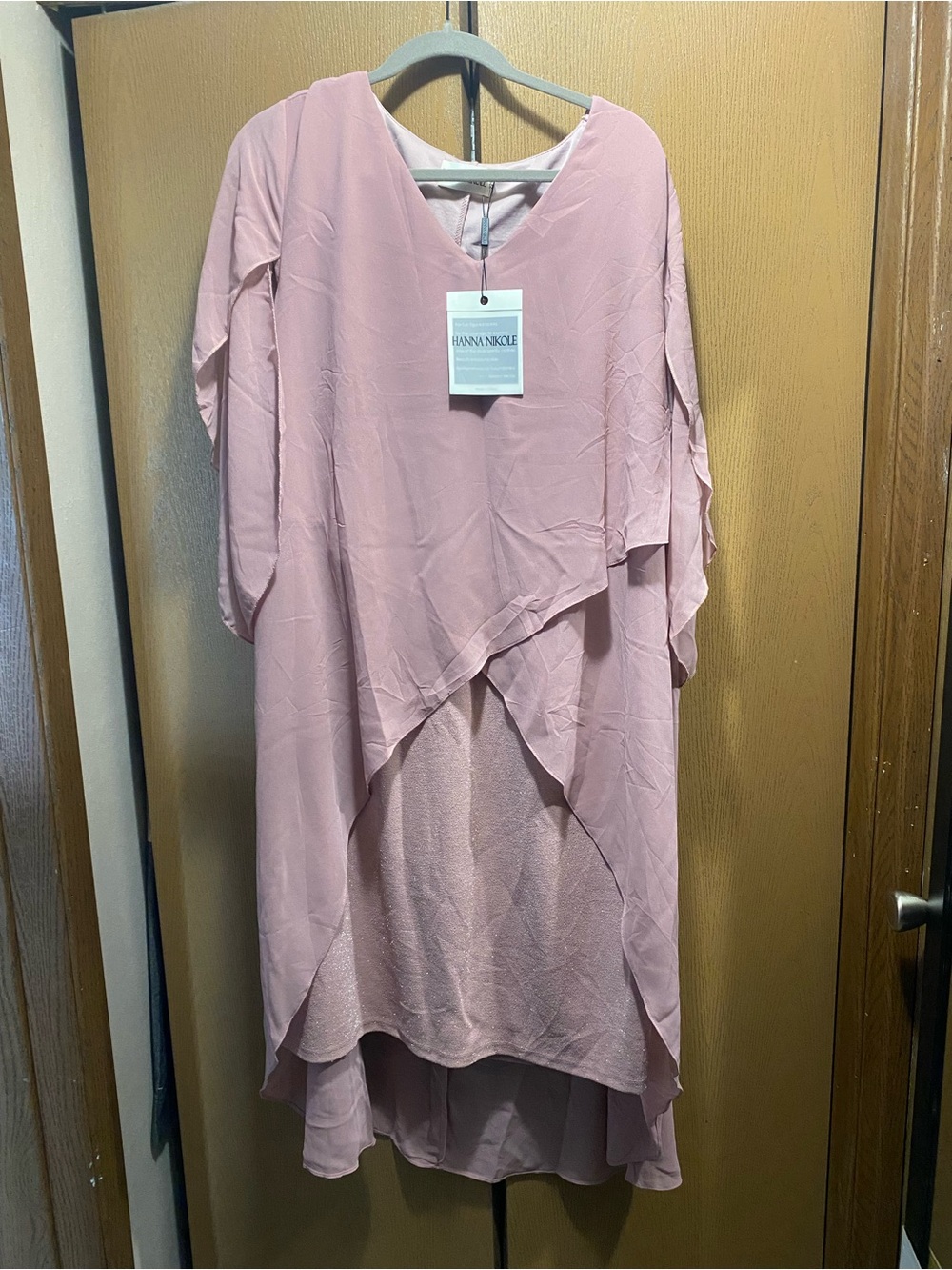 Dusty Pink High-Low Layered Dress